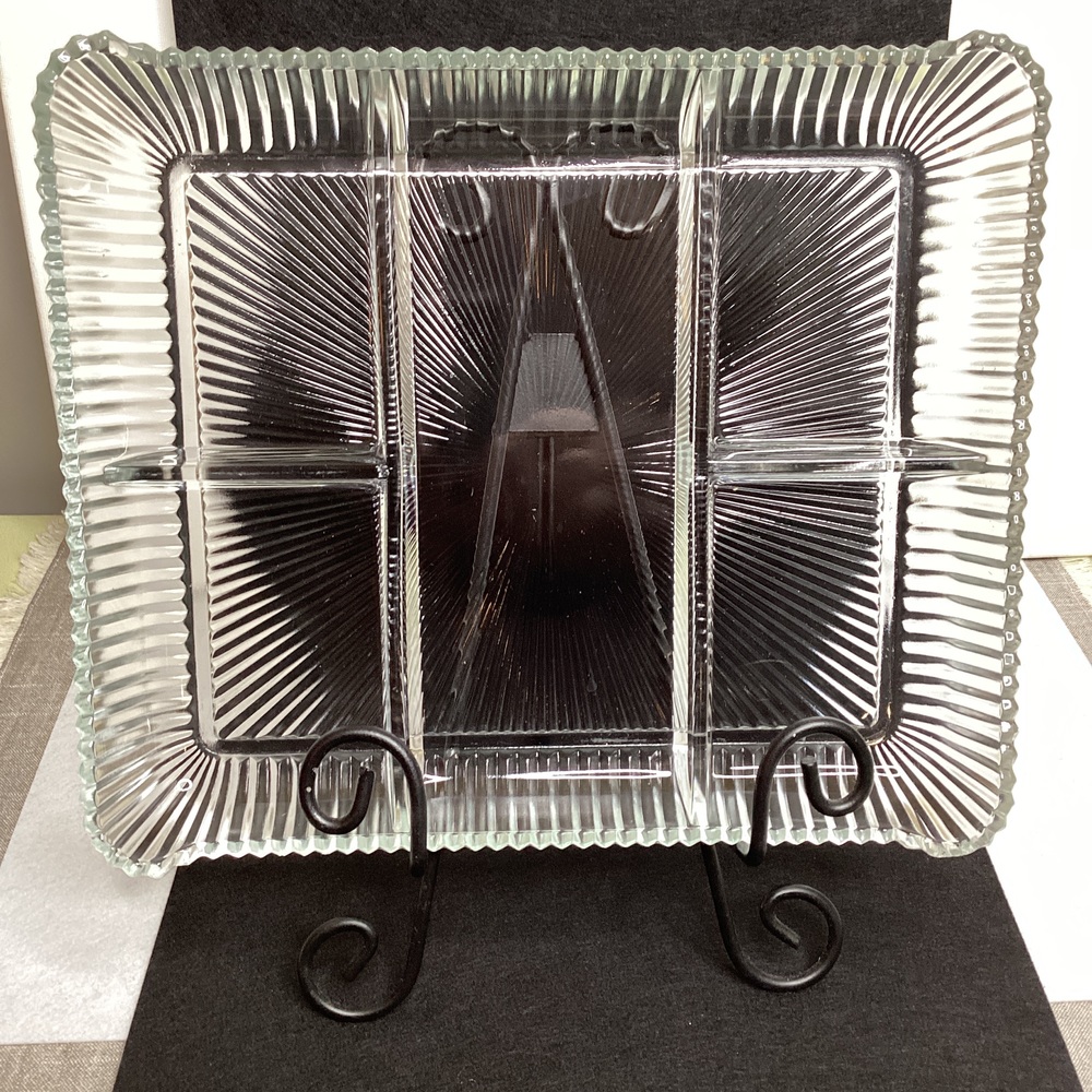 5 part divided glass tray